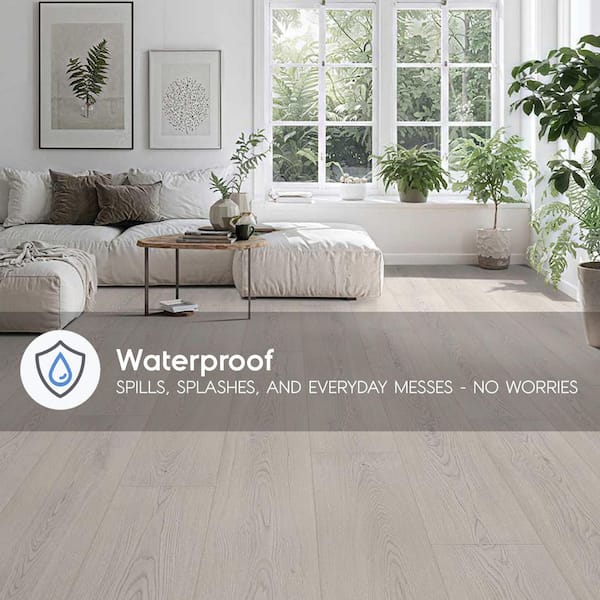 Ridge European Oak 12 mm T x 9.2 in. W x 59.6 in. L Waterproof Laminate Wood Flooring (18.97 sq. ft./case)
