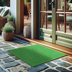 Turf Collection Waterproof Solid Grass 2x5 Indoor/Outdoor Artificial Grass Runner Rug, 22 in. x 59 in., Green