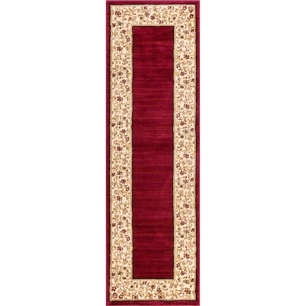 Well Woven Barclay Terrazzo Red 3 ft. x 10 ft. Transitional Border Runner Rug