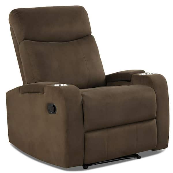 Boyel Living Brown Microfiber Recliner Chair Single Sofa Lounger with ...