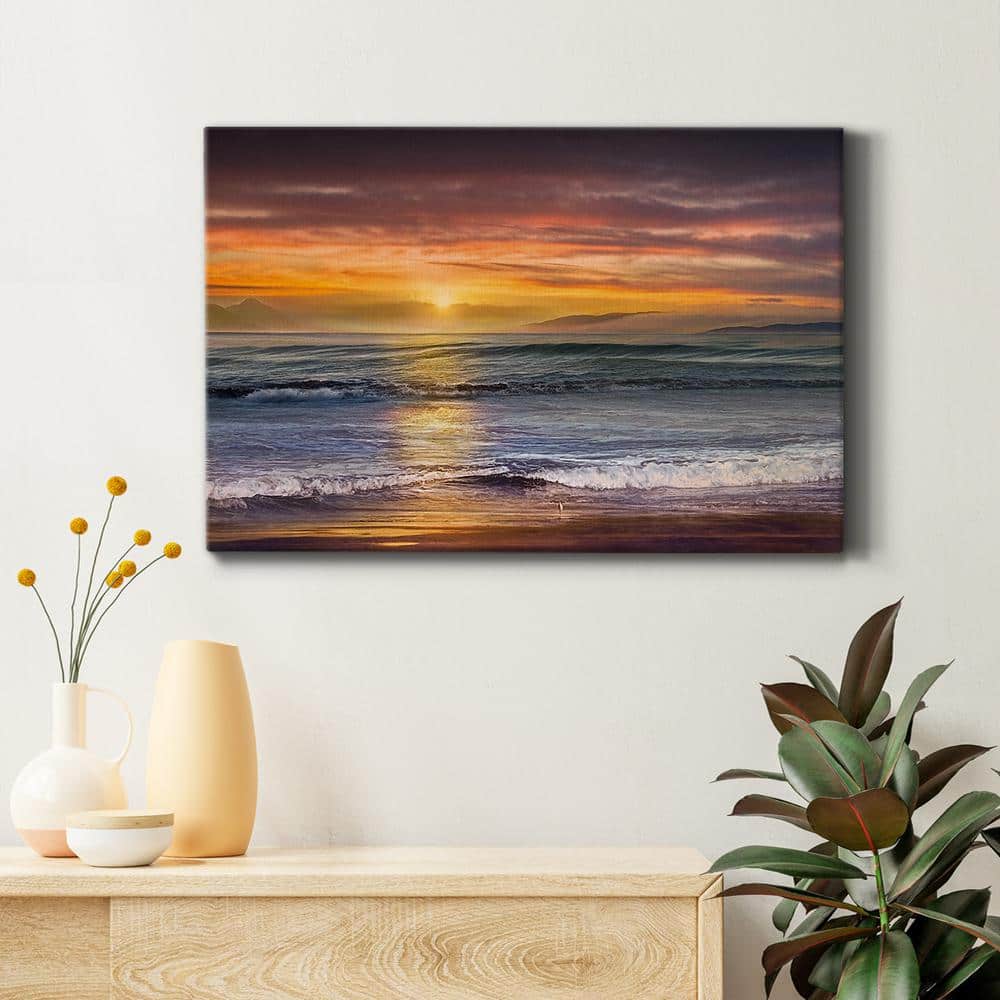 Sundown Scenic Landscape Multi-Colored Canvas Wall Art, 32" x 48"