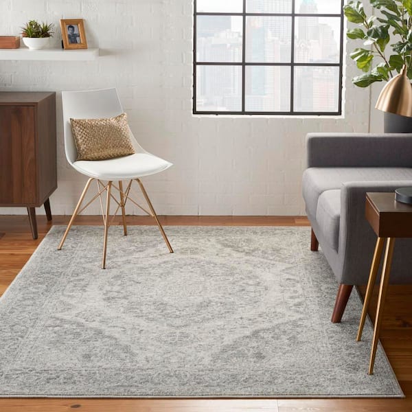 Tranquil Ivory/Grey 5 ft. x 7 ft. Persian Vintage Area Rug