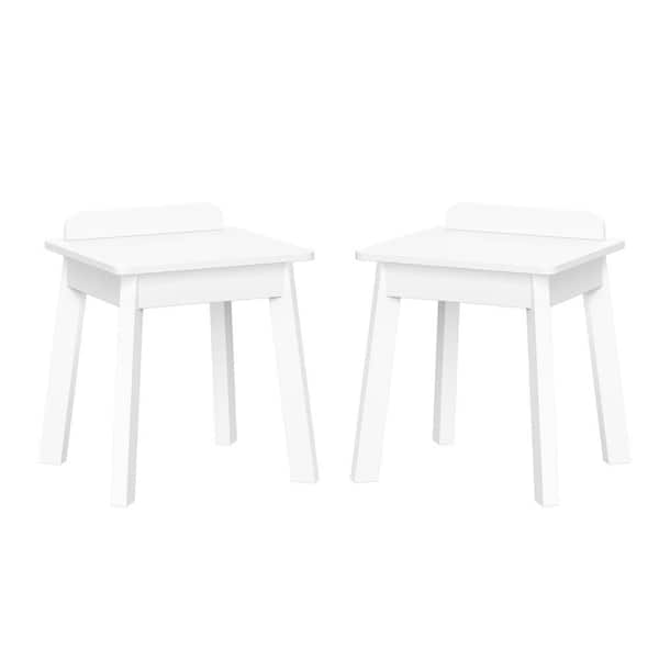 White MDF Kids Set of 2-Chairs for Playroom, Nursery, and Daycare