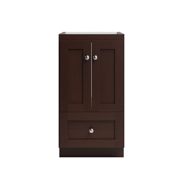Shaker 18 in. W x 21 in. D x 34.5 in. H Bath Vanity Cabinet without Top in Dark Alder