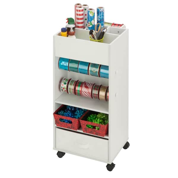 Honey Can Do Craft Storage Cart with Wheels - White