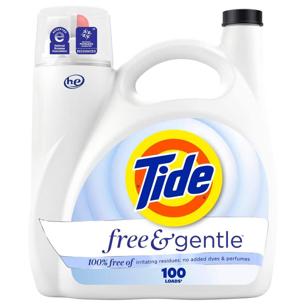 Tide Free and Gentle Liquid Laundry Detergent, 100-Loads, 132 fl. oz.