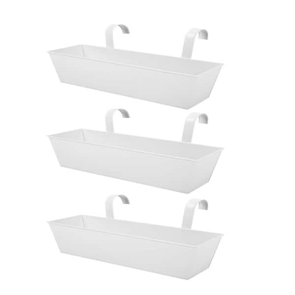 16 Inch Outdoor Balcony Railing Planter Boxes Hanging Planters for Fence Flower 3 Pcs