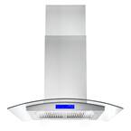30 in. Ducted Island Range Hood in Stainless Steel with LED Lighting and Permanent Filters