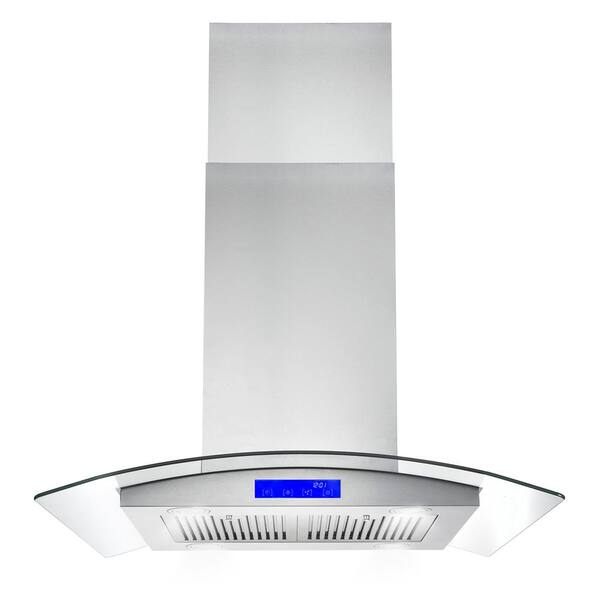 Cosmo 30 in. Ducted Island Range Hood in Stainless Steel with LED Lighting and Permanent Filters