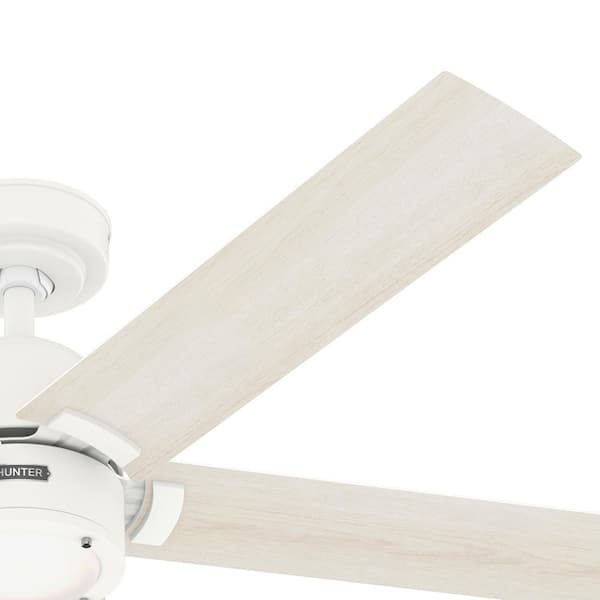 Hunter - Erling 52 in. ENERGY STAR Fresh White Indoor Ceiling Fan with LED Light Kit and Handheld Remote