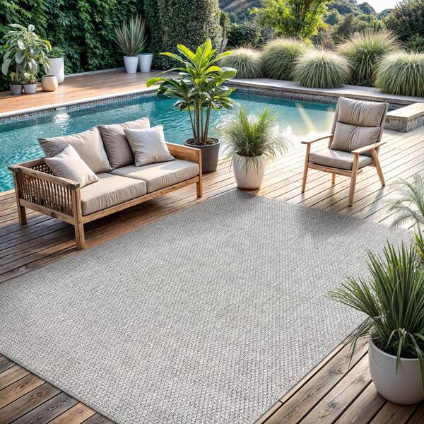 Jutem Grey 6 ft. x 9 ft. Solid Indoor Area Rug JUT500-GRY-6x9-HD