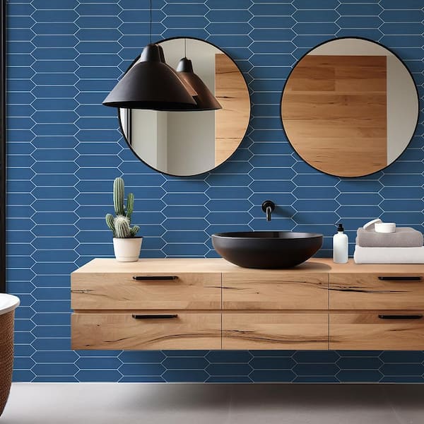Matte Blue 3 in. x 12 in. Ceramic Picket Wall Tile (9.33 sq. ft./Case)