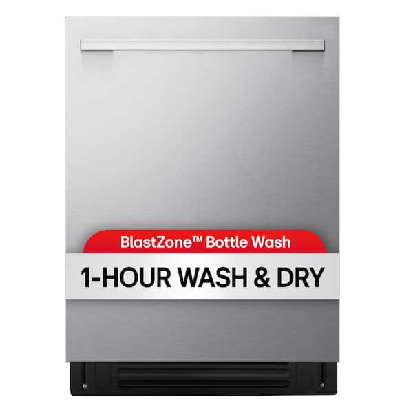 24 in. Printproof Stainless Steel FlushFit Smart Top Control Dishwasher with 1-Hour Wash & Dry Cycle