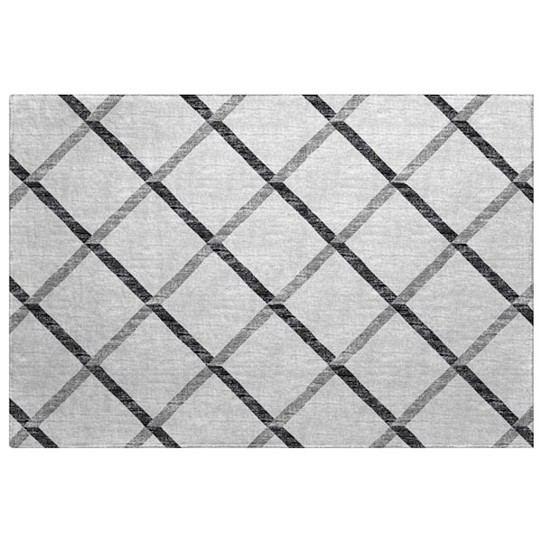 Dream Shag Premium Machine Washable Abstract ADS140 Gray 3 ft. x 4 ft. Area Rug
