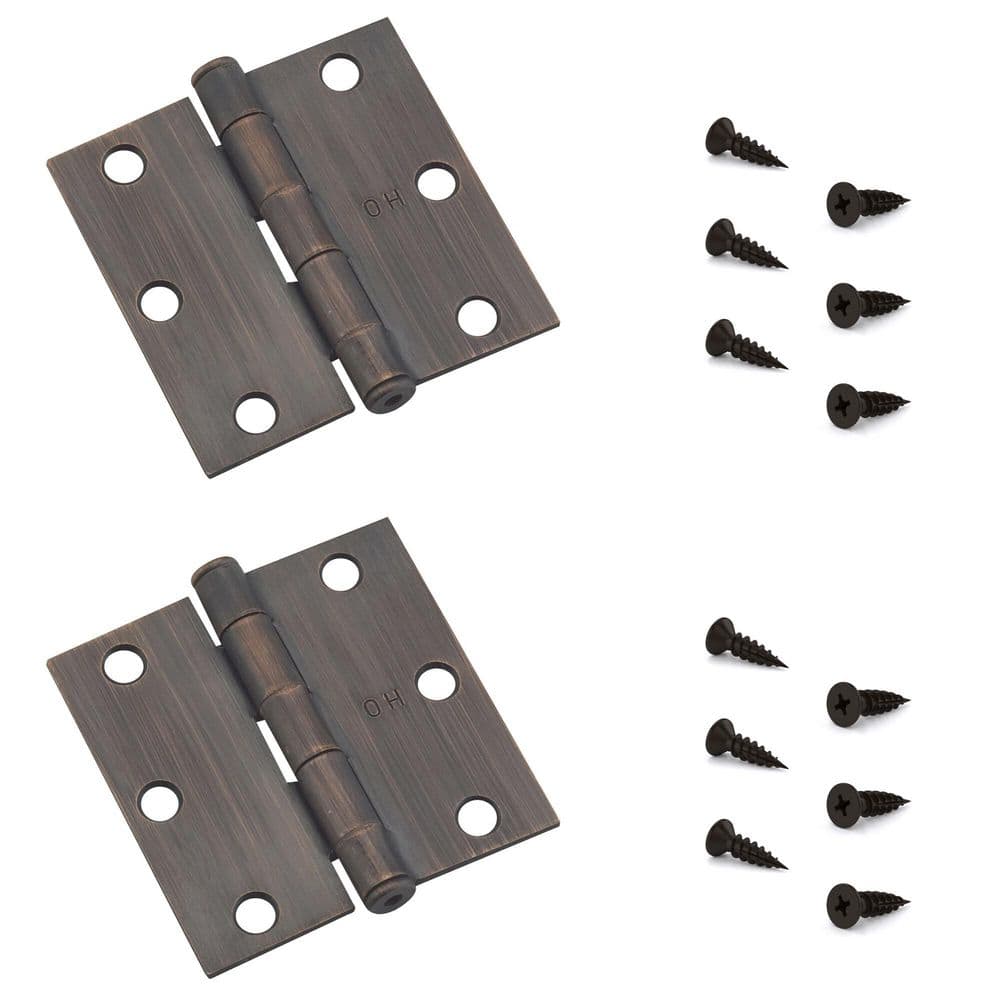 3 in. x 3 in. Oil-Rubbed Bronze Full Mortise Butt Hinge with Removable Pin (2-Pack) price history on PriceWatchPro