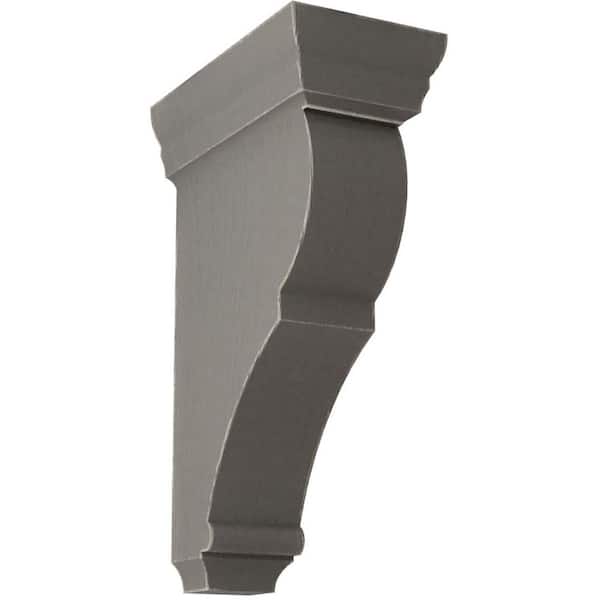 Ekena Millwork 2 in. x 8 in. x 4-1/2 in. Reclaimed Grey Small Rojas Wood Vintage Decor Corbel