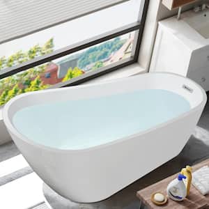 59 in. L x 29 in. W High Grade Acrylic Soaking SPA Flatbottom Non-Whirlpool Bathtub in White