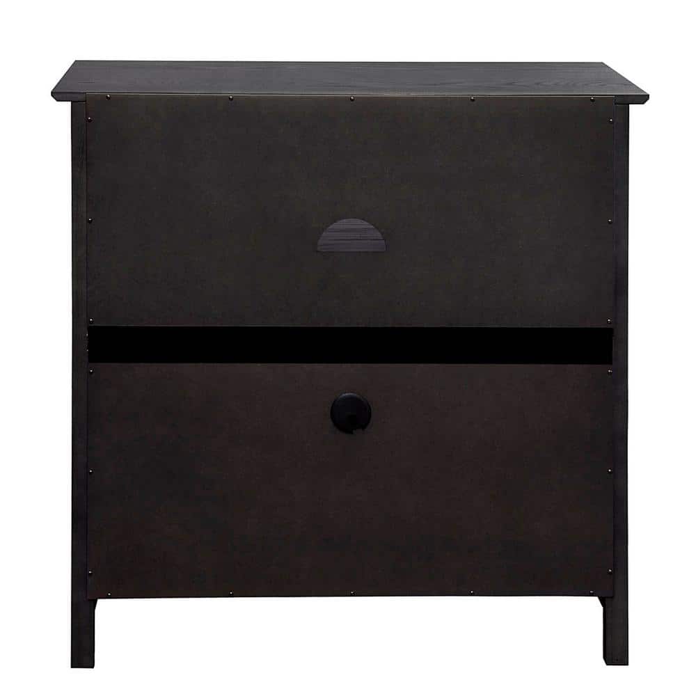 Weathered Gray Solid Wood Highboy TV Stand with Cabinet
