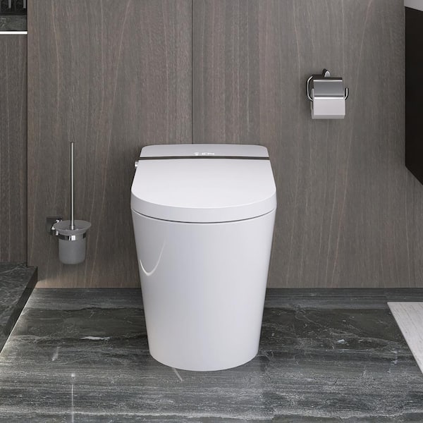 Unbranded Elongated Bidet Toilet 1.28 GPF in White with Soft Closing Seat, Heated Seat