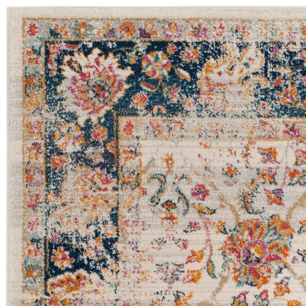 Metro-Mod Chic Blue Rectangular Hand-Knotted Cotton Area Rug