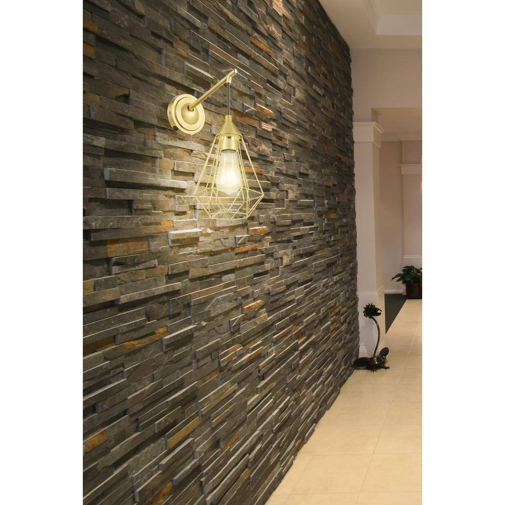Brushed Brass Geometric Dimmable Wall Sconce