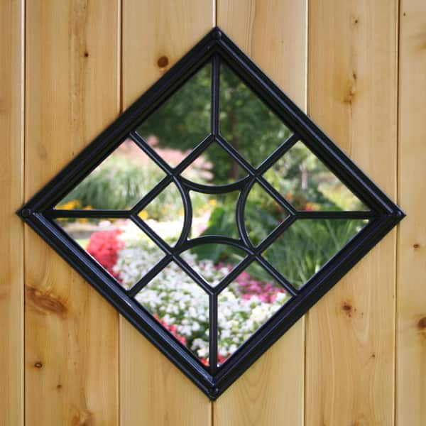 15 in. x 15 in. Black Cast Aluminum Square/Diamond Insert for Wooden Gate or Fence