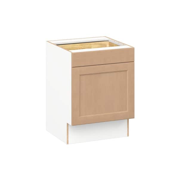 J COLLECTION Lakewood Sugar Cookie Shaker Assembled Accessible ADA Base Cabinet with 1 Drawer (24 in. W x 32.5 in. H x 23.75 in. D)