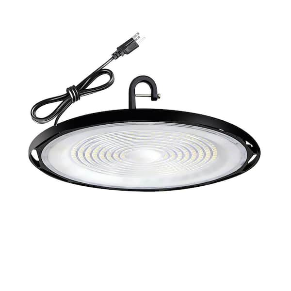 11.4 in. 150W Black UFO LED High Bay Light 6500K 15000LM With Plug Commercial Lighting For Warehouse/Shop/Barn