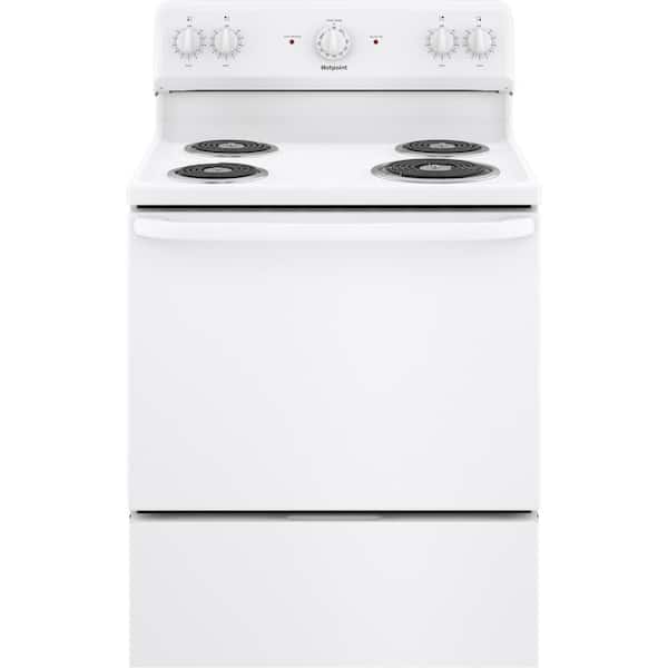 Hotpoint - 30 in. 4 Burner Element Free-Standing Electric Range in White