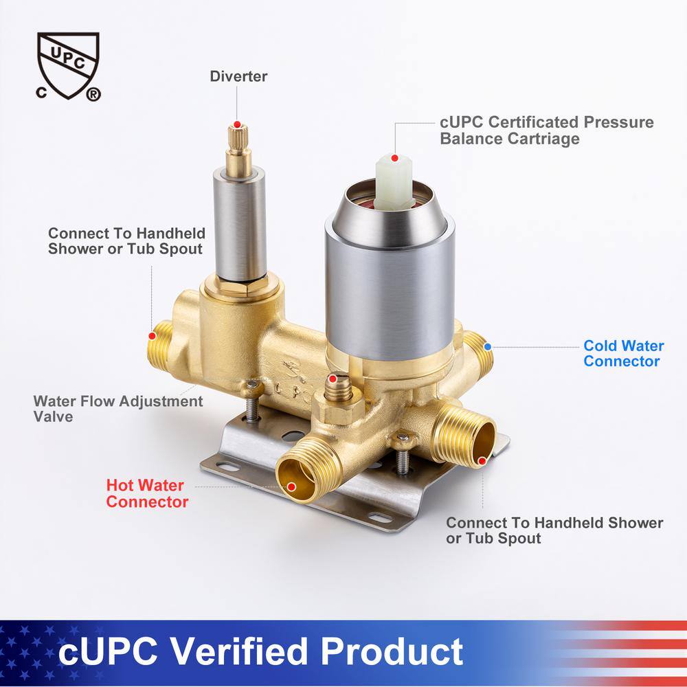 Brushed Nickel Wall Mounted Tub Faucet with Handshower