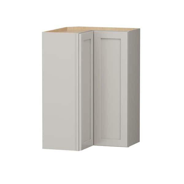 Shaker Full Overlay 24 in. W 12 in. D 36 in. H Plywood Assembled Wall Corner Easy Reach Kitchen Cabinet in Stone Gray