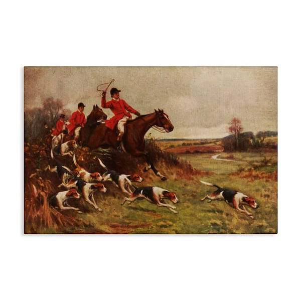 Stupell Industries Hunting Dogs in Countryside by Tina Higgins Designs, Inc. Unframed People Graphic Art Print 16 in. x 24 in.