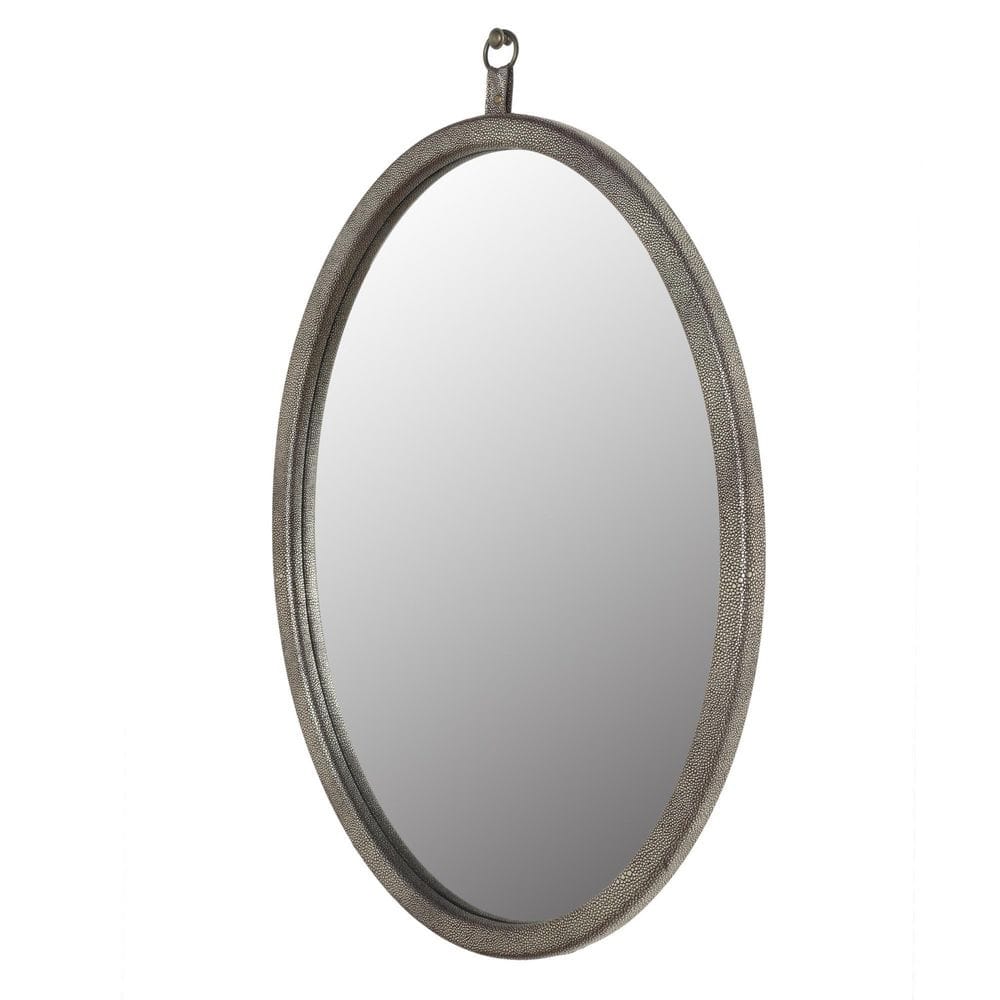 23.62 in. W x 29.92 in. H Mordern Oval PU Covered MDF Framed Wall Decorativ