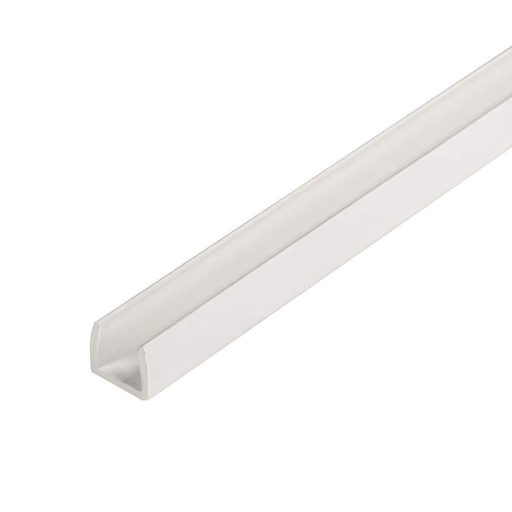 3/8 in. D x 3/8 in. W x 36 in. L White UV Stabilized Rigid PVC Plastic U-Ch