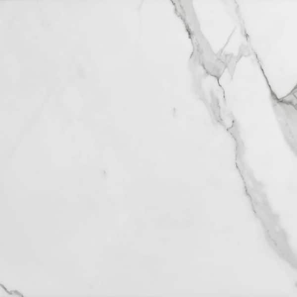 Sample of Donchez Calacata White Matte 6 in. x 6 in. Porcelain Stone Look Floor and Wall Tile