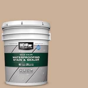 5 gal. #N260-3 Polo Tan Solid Color Waterproofing Exterior Wood Stain and Sealer