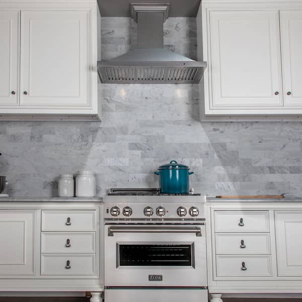 36 in. Designer Series Satin Stainless Steel Convertible Vent Wall Mount Range Hood