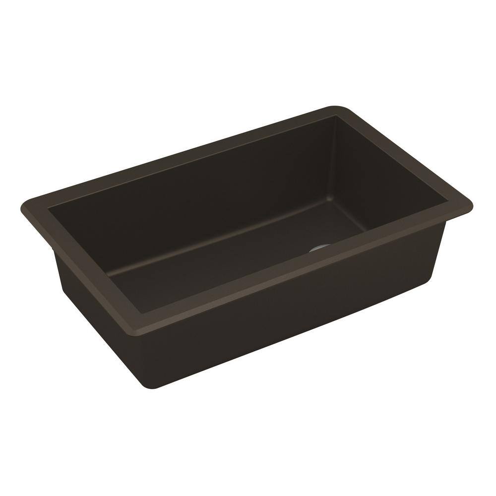Brown Quartz Composite Single Bowl Undermount Kitchen Sink