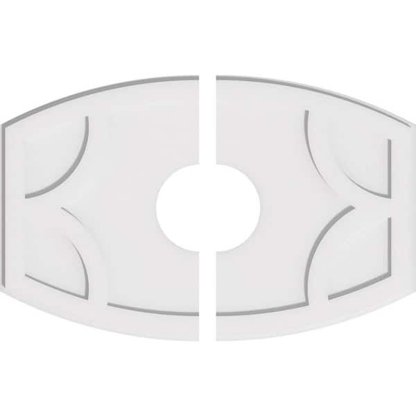 Ekena Millwork 32 in. W x 21-3/8 in. H x 7 in. ID x 1 in. P Kailey Architectural Grade PVC Contemporary Ceiling Medallion (2-Piece)