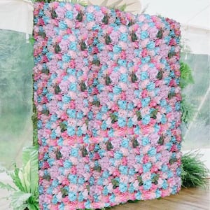12-Piece 23.62 in. x 15.74 in. Artificial Silk Rose Flower Wall Panel Wedding Photography Venue
