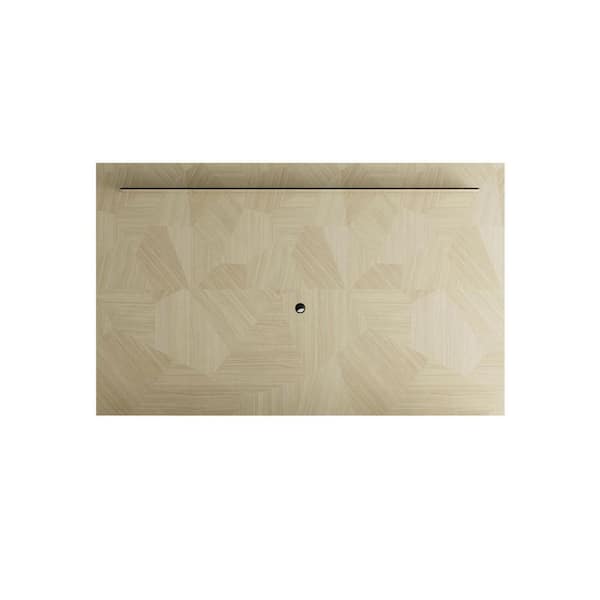 Manhattan Comfort Celine 85.43 in. Nude Mosaic Wood TV Panel Fits TV's up to 70 in. with Cable Management