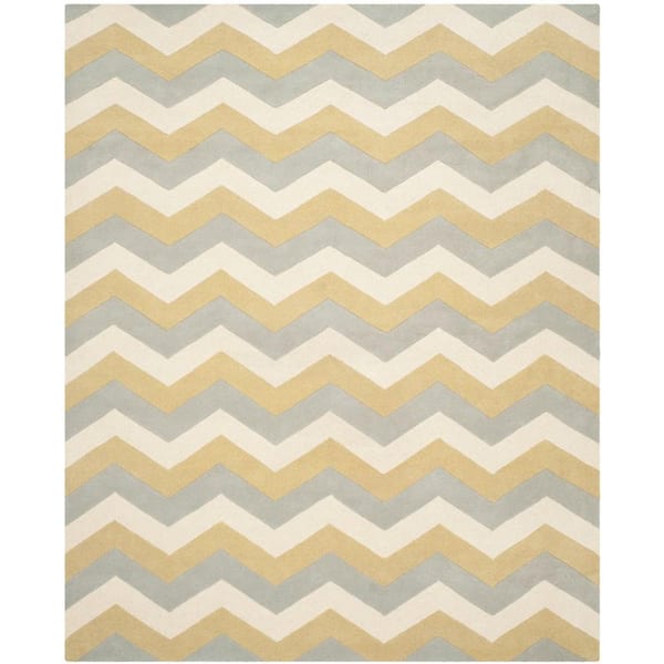 SAFAVIEH Chatham Grey/Gold 8 ft. x 10 ft. Area Rug