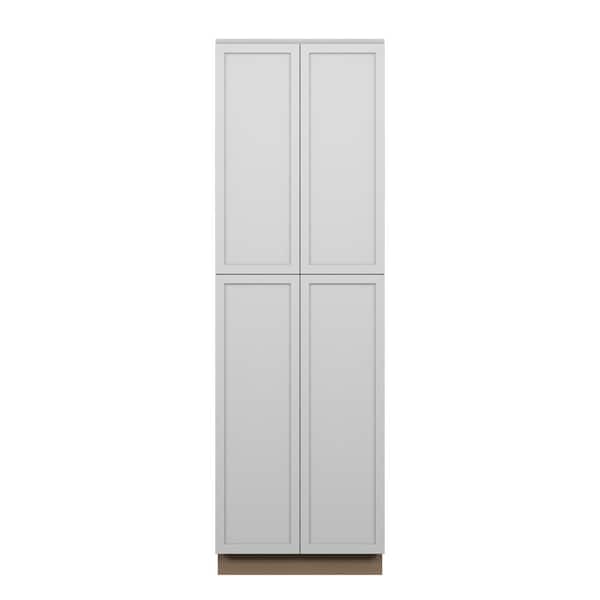 Kunal Kitchens Westport Shaker 24 in. W x 96 in. H x 24 in. D in Painted White Plywood Assembled Pantry Cabinet