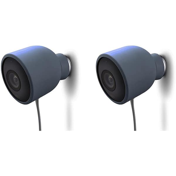 Wasserstein Colorful Silicone Skins for Google Nest Cam Outdoor Security Camera in Blue (2-Pack)