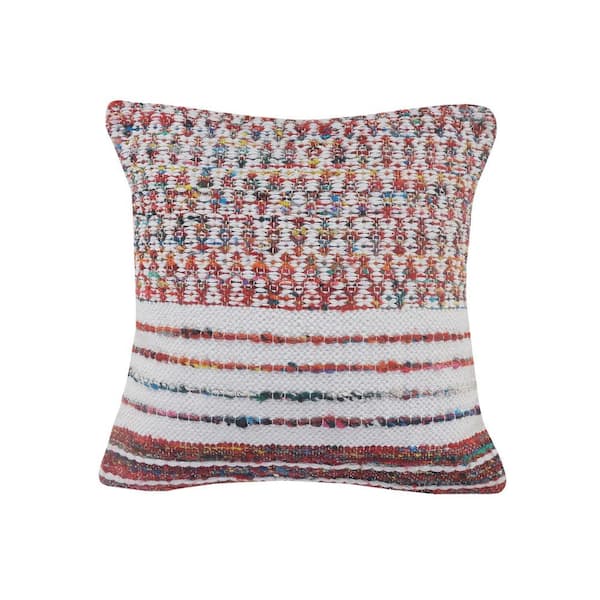 LR Home Lucia Colorful Multi-color / White Geometric Soft Poly-fill 20 in. x 20 in.  Indoor Throw Pillow