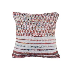 Lucia Colorful Multi-color / White Geometric Soft Poly-fill 20 in. x 20 in. Indoor Throw Pillow