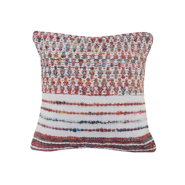 Unbranded Lucia Colorful Multi-color / White Geometric Soft Poly-fill 20 in. x 20 in.  Indoor Throw Pillow