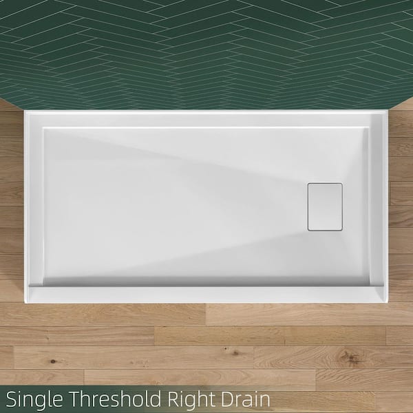 Zeafive 60 in. L x 32 in. W Alcove Single Threshold Acrylic Shower