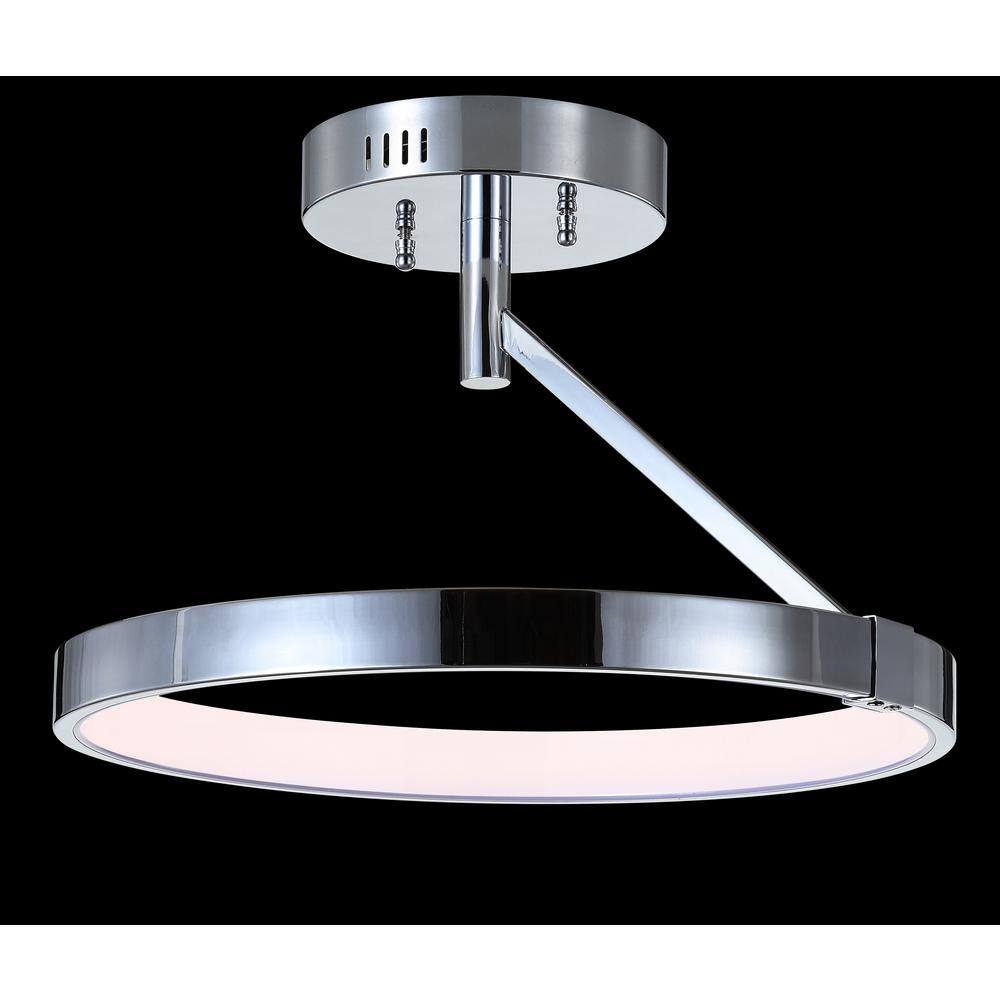 Polished Chrome 17.5" Contemporary LED Flush Mount - White Shade