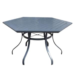 Santa Fe 60 in. Hexagon Aluminum Table with Slat Top